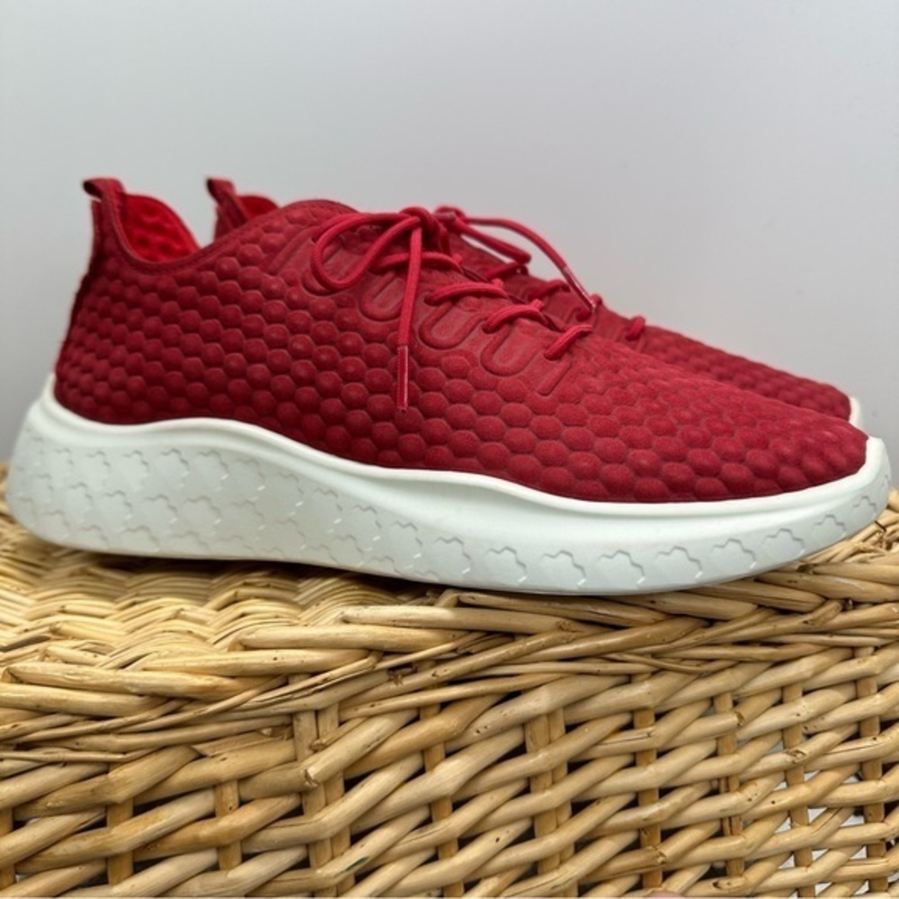 Red Textured Sneakers